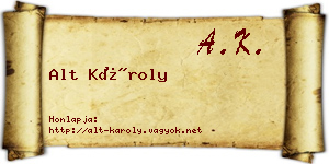 Alt Károly névjegykártya