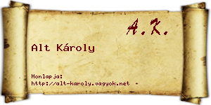 Alt Károly névjegykártya