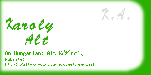 karoly alt business card